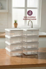 8 Adet 0.5 Lt. Nora Organizer Buzdolabı Buzluk Düzenleyici Saklama Kabı - Selka Home | Şık tasarımlar akıllı çözümler