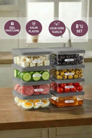 8 Adet 0.5 Lt. Nora Organizer Buzdolabı Buzluk Düzenleyici Saklama Kabı - Selka Home | Şık tasarımlar akıllı çözümler