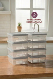 8 Adet 0.5 Lt. Nora Organizer Buzdolabı Buzluk Düzenleyici Saklama Kabı - Selka Home | Şık tasarımlar akıllı çözümler