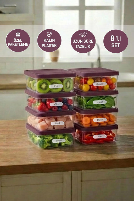8 Adet 0.5 Lt. Nora Organizer Buzdolabı Buzluk Düzenleyici Saklama Kabı - Selka Home | Şık tasarımlar akıllı çözümler