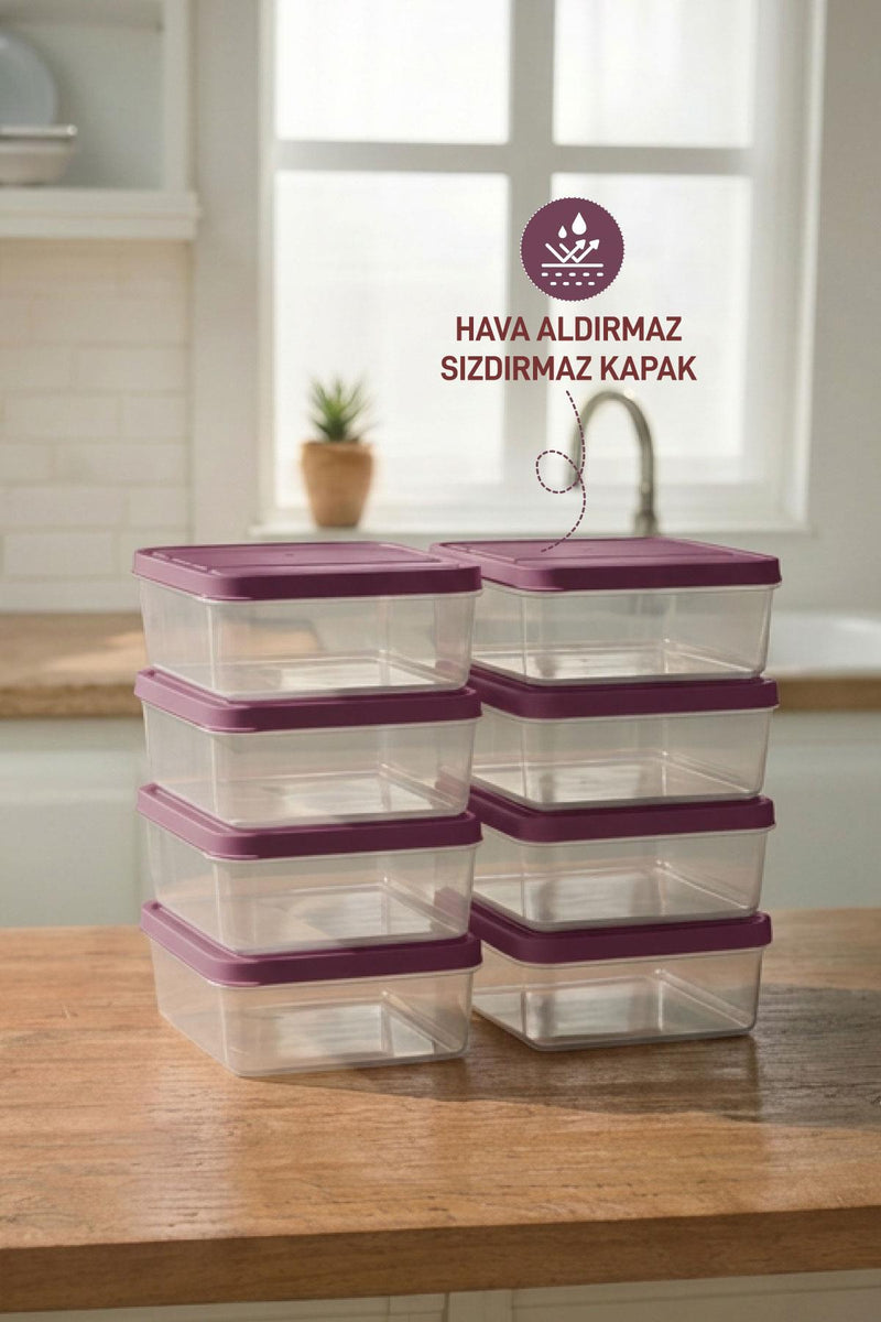 8 Adet 0.5 Lt. Nora Organizer Buzdolabı Buzluk Düzenleyici Saklama Kabı - Selka Home | Şık tasarımlar akıllı çözümler