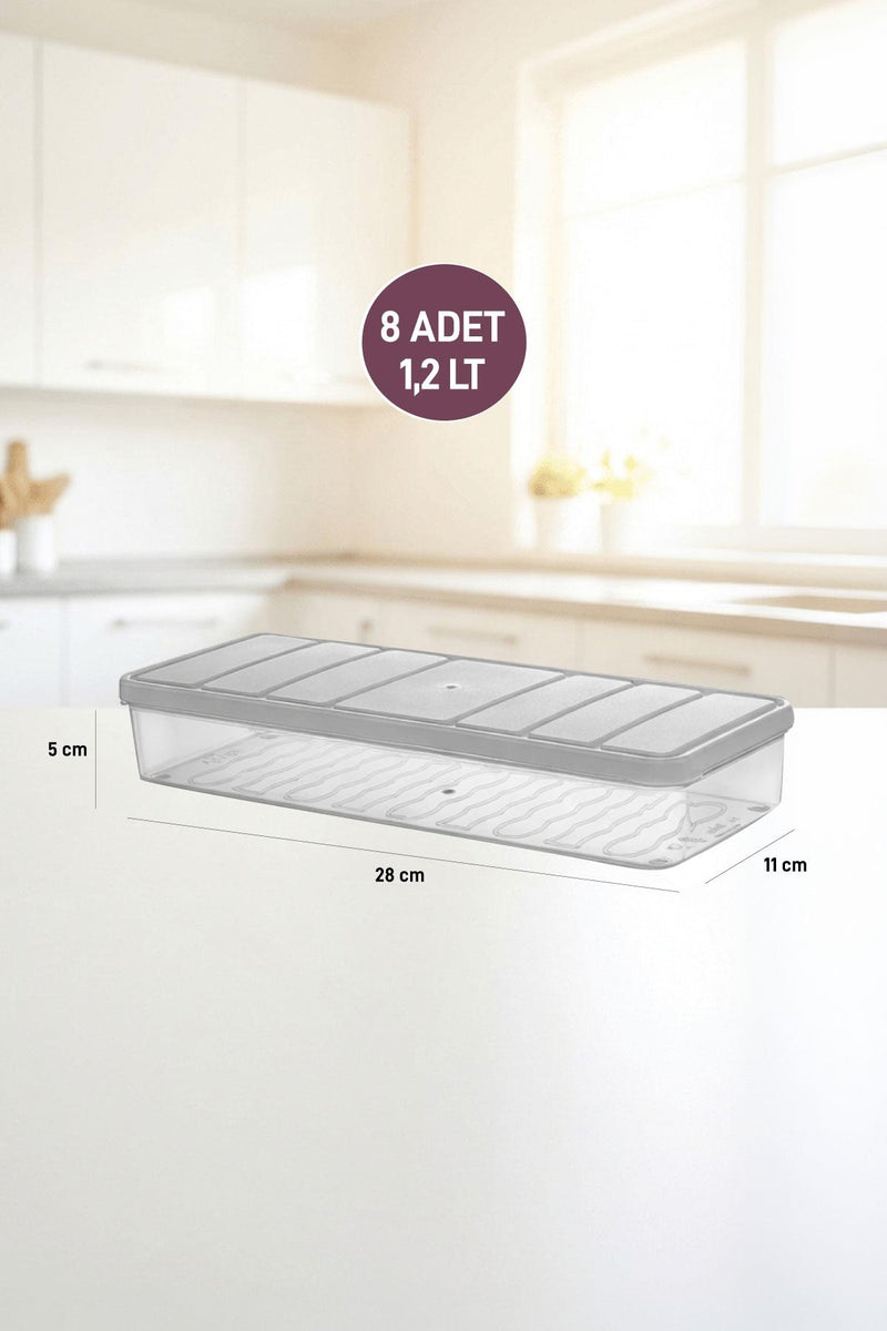 8 Adet 1 Lt. Nora Organizer Buzdolabı Buzluk Düzenleyici Saklama Kabı - Selka Home | Şık tasarımlar akıllı çözümler