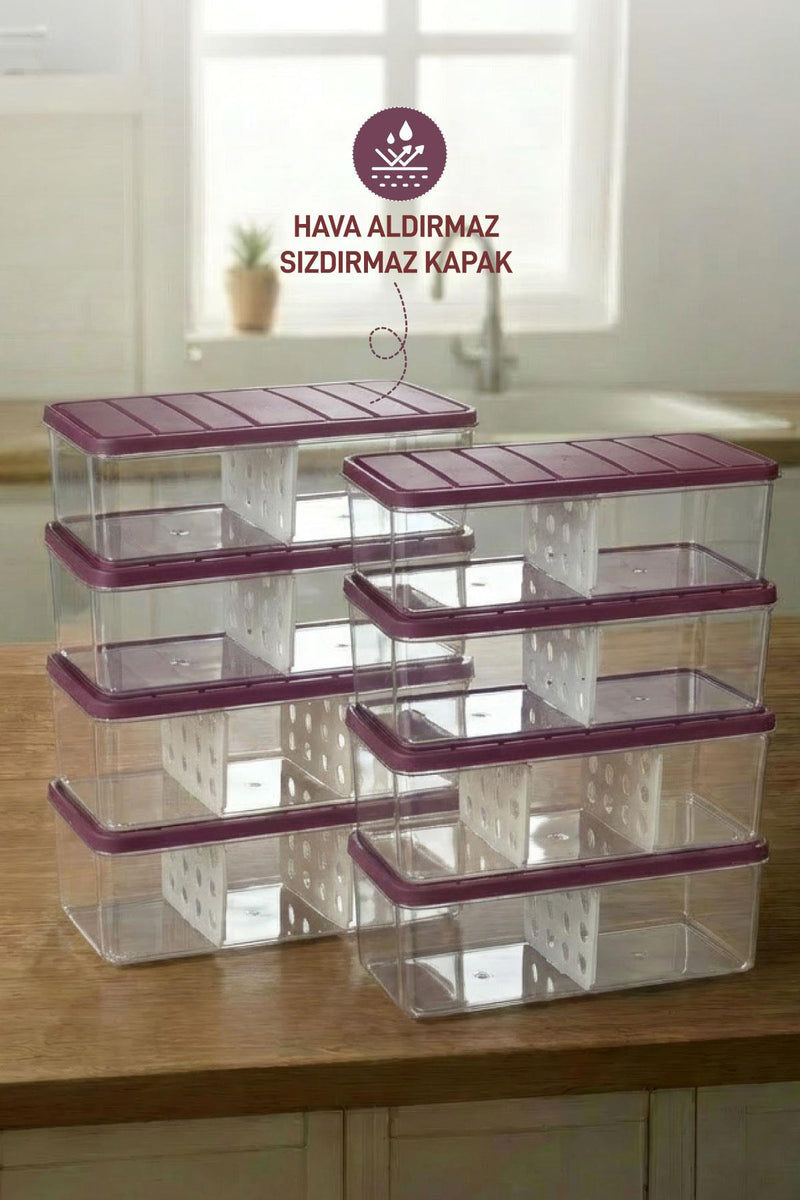 8 Adet 2 Lt. Nora Bölmeli Organizer Buzdolabı Buzluk Düzenleyici Saklama Kabı - Selka Home | Şık tasarımlar akıllı çözümler