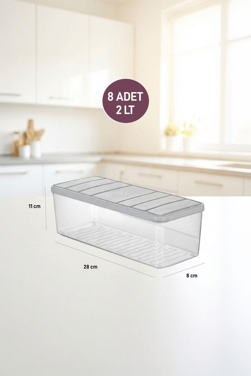 8 Adet 2 Lt. Nora Organizer Buzdolabı Buzluk Düzenleyici Saklama Kabı - Selka Home | Şık tasarımlar akıllı çözümler
