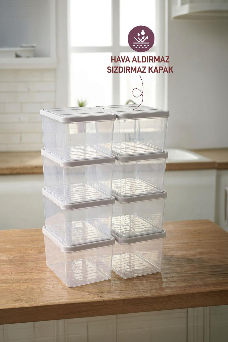 8 Adet Derin 1 Lt. Nora Organizer Buzdolabı Buzluk Düzenleyici Saklama Kabı - Selka Home | Şık tasarımlar akıllı çözümler