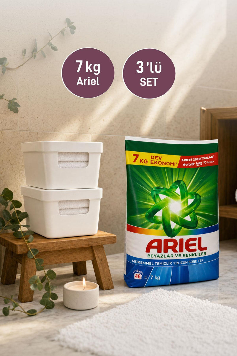 Ariel Matik 7 Kg + 2'li Kapaklı Kutu - Selka Home | Şık tasarımlar akıllı çözümler