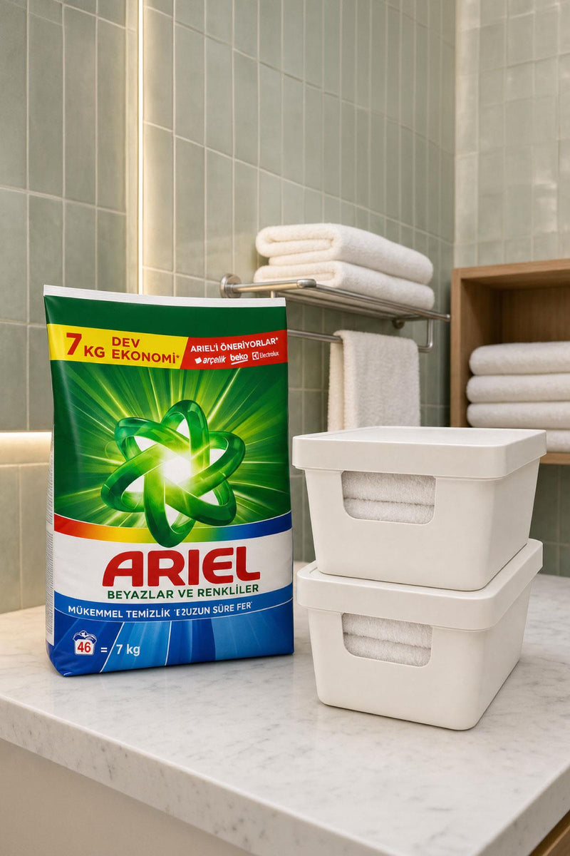 Ariel Matik 7 Kg + 2'li Kapaklı Kutu - Selka Home | Şık tasarımlar akıllı çözümler