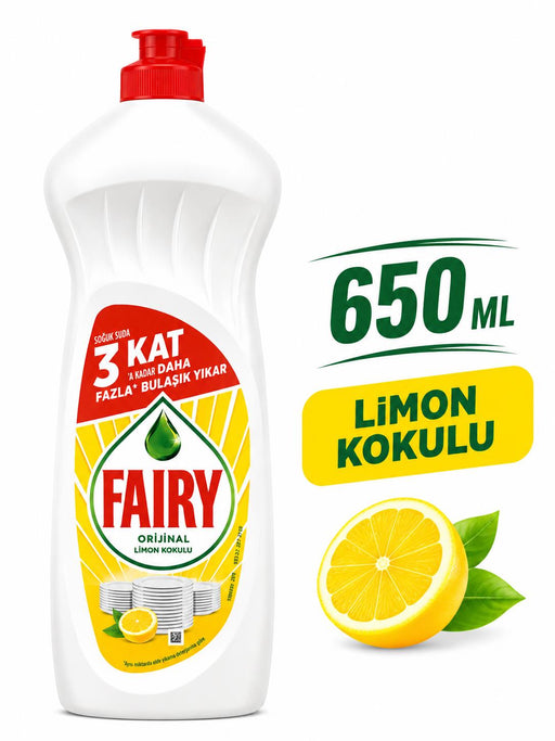 Fairy Temiz ve Ferah Limon Kokulu Sıvı Bulaşık Deterjanı 650 ml - Selka Home | Şık tasarımlar akıllı çözümler