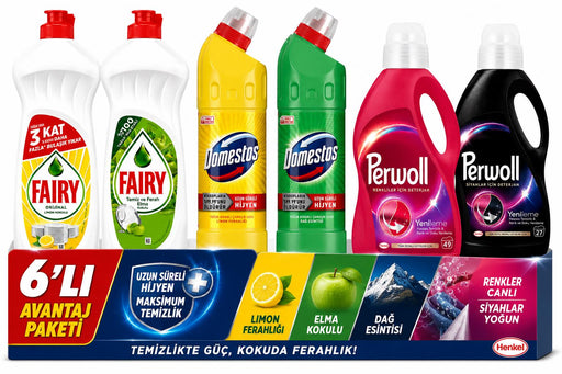 Fairy & Domestos & Perwoll Karışık Temizlik Paketi 6'lı Avantajlı Set - Selka Home | Şık tasarımlar akıllı çözümler