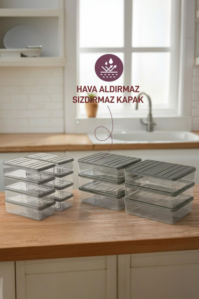 Nora Ramazan Saklama Seti –14 Parça (6 Adet 2.25 Lt.+ 8 Adet 1 Lt.) - Selka Home | Şık tasarımlar akıllı çözümler