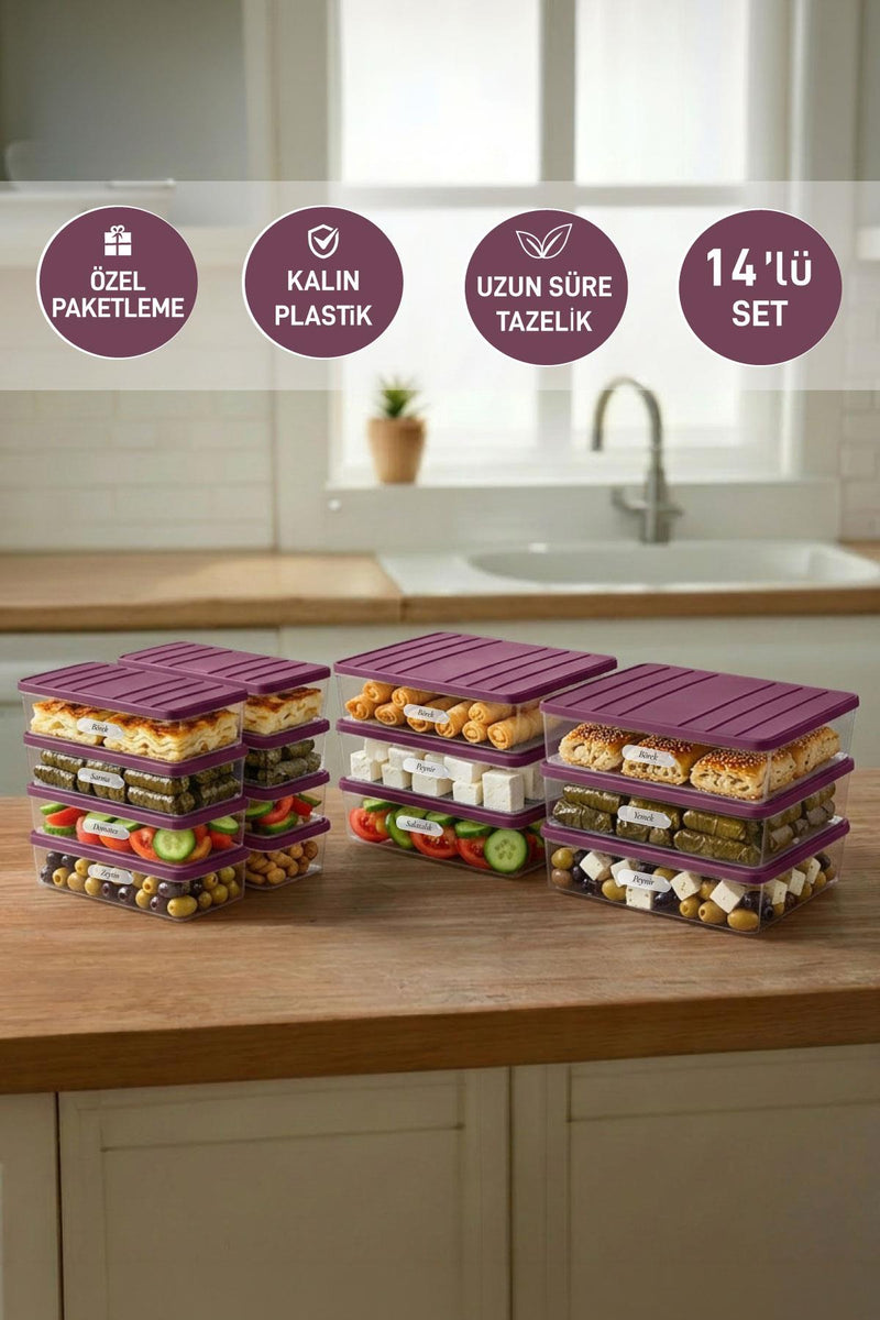 Nora Ramazan Saklama Seti –14 Parça (6 Adet 2.25 Lt.+ 8 Adet 1 Lt.) - Selka Home | Şık tasarımlar akıllı çözümler
