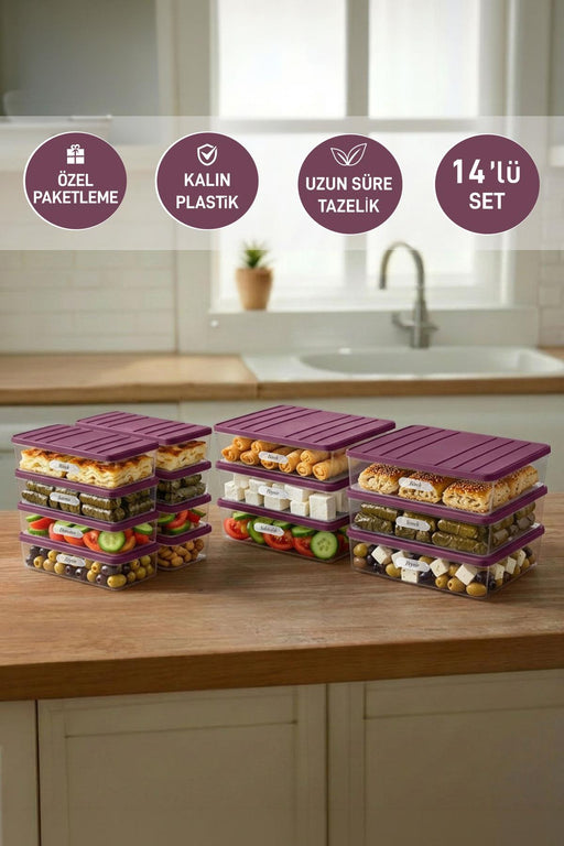 Nora Ramazan Saklama Seti –14 Parça (6 Adet 2.25 Lt.+ 8 Adet 1 Lt.) - Selka Home | Şık tasarımlar akıllı çözümler