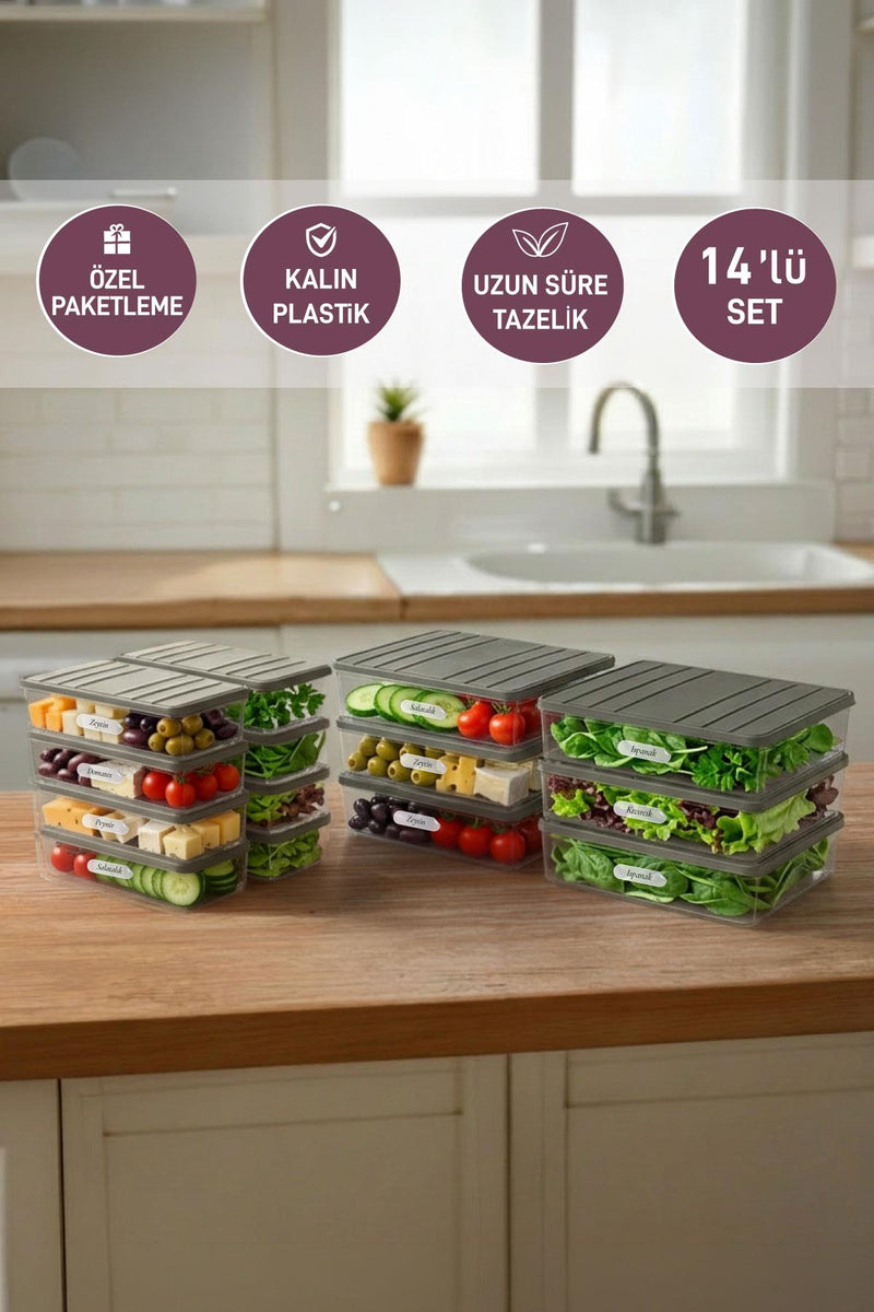 Nora Ramazan Saklama Seti –14 Parça (6 Adet 2.25 Lt.+ 8 Adet 1 Lt.) - Selka Home | Şık tasarımlar akıllı çözümler