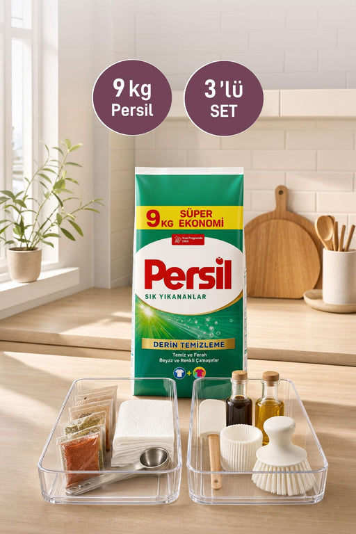 Persil Matik 9 Kg + 2'li Şeffaf Düzenleyici - Selka Home | Şık tasarımlar akıllı çözümler