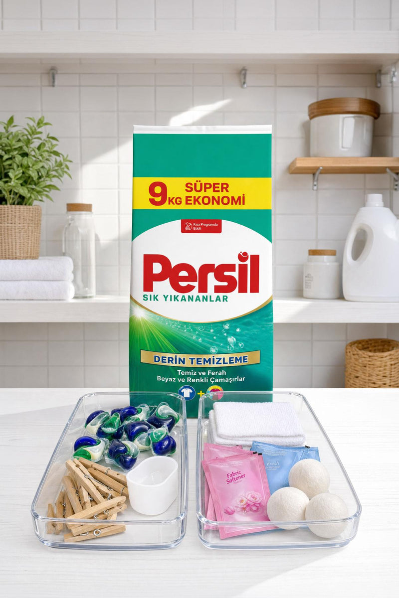 Persil Matik 9 Kg + 2'li Şeffaf Düzenleyici - Selka Home | Şık tasarımlar akıllı çözümler