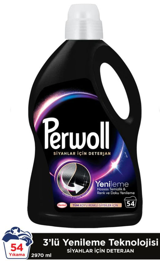 Perwoll Siyahlar ve Koyu Renkliler Yenileme & Hassas Sıvı Çamaşır Deterjanı 2.97L 3'lü Set - Selka Home | Şık tasarımlar akıllı çözümler