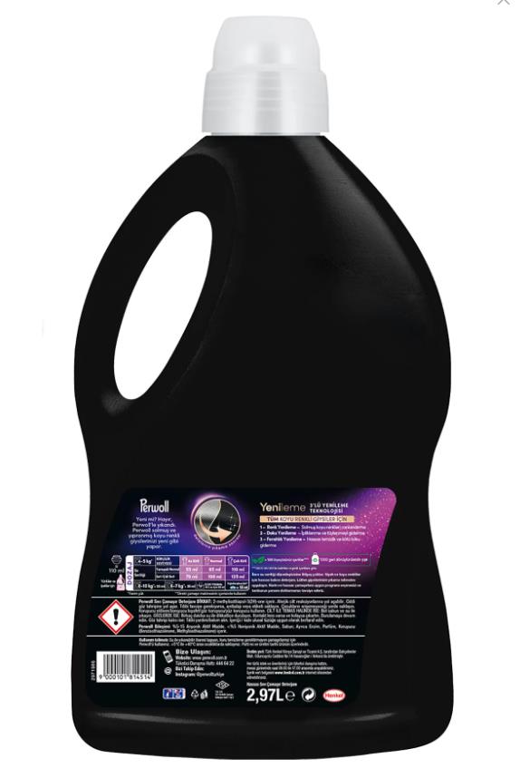 Perwoll Siyahlar ve Koyu Renkliler Yenileme & Hassas Sıvı Çamaşır Deterjanı 2.97L 3'lü Set - Selka Home | Şık tasarımlar akıllı çözümler