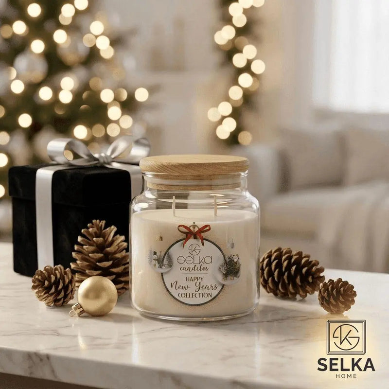 Selka Home 2'li New Year’s Büyük Boy Special Kokulu Mum – Yılbaşı Özel Koleksiyonu - Selka Home | Şık tasarımlar akıllı çözümler