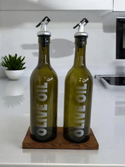 Selka Home 2' li Ahşap Stant Olıve Oıl Yağlık 750 ml - Selka Home | Şık tasarımlar akıllı çözümler