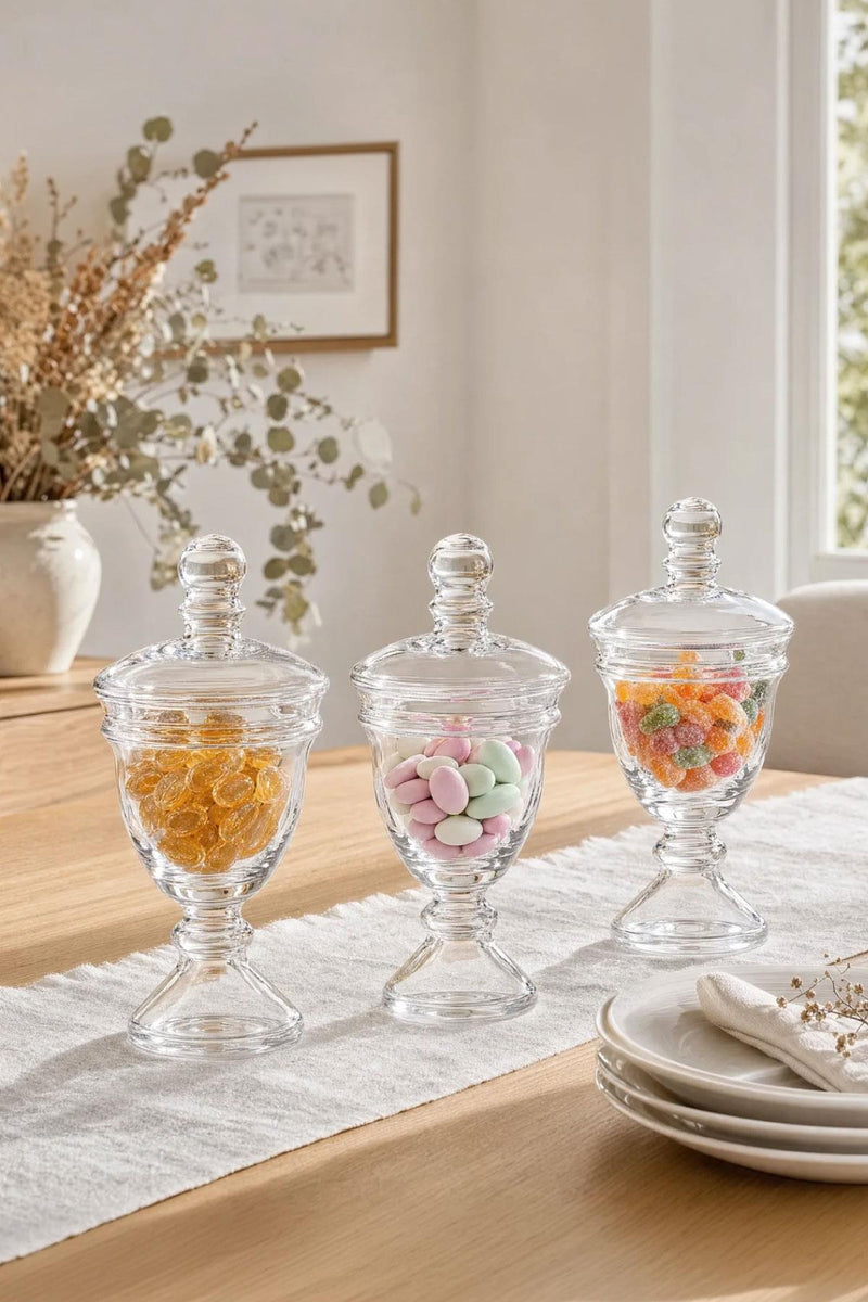 Selka Home 3 Adet Cam Şekerlik Sunumluk - Selka Home | Şık tasarımlar akıllı çözümler