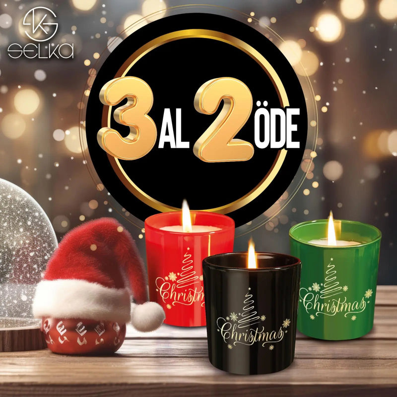 Selka Home - 3 Al 2 Öde Christmas Mum Seti - Selka Home | Şık tasarımlar akıllı çözümler