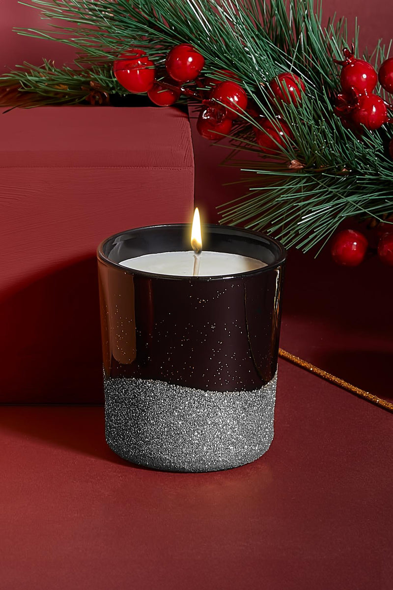 Selka Home 3'lü Christmas Simli Tasarım Cam Bardak Kokulu Candle Mum 110 gr - Selka Home | Şık tasarımlar akıllı çözümler