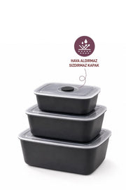 Selka Home 3'lü Vakum Kapaklı Saklama Kabı - Selka Home | Şık tasarımlar akıllı çözümler