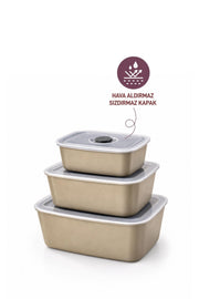 Selka Home 3'lü Vakum Kapaklı Saklama Kabı - Selka Home | Şık tasarımlar akıllı çözümler