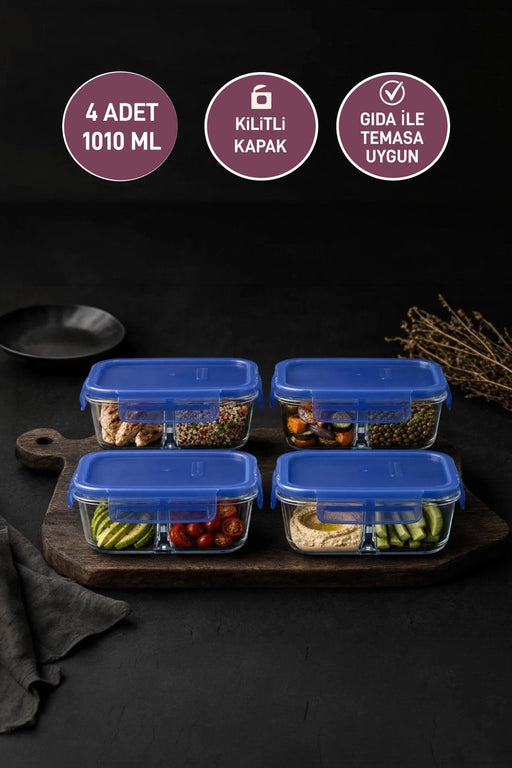 Selka Home 4 Adet Lina Bölmeli Cam Saklama - Selka Home | Şık tasarımlar akıllı çözümler
