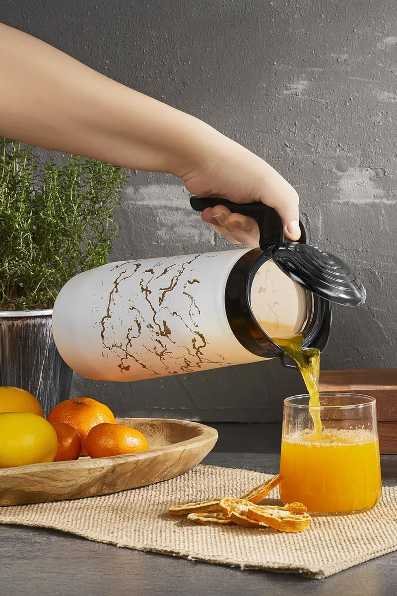 Selka Home Beyaz Mermer Desen Cam Sürahi 1500 ML - Selka Home | Şık tasarımlar akıllı çözümler