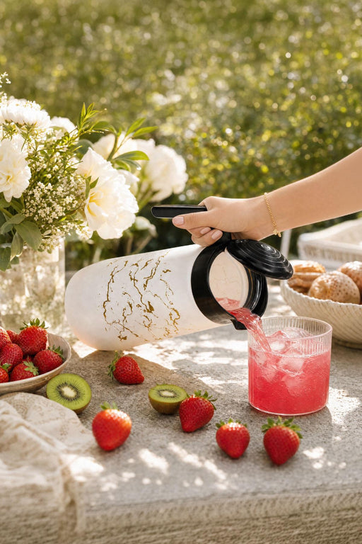 Selka Home Beyaz Mermer Desen Cam Sürahi 1500 ML - Selka Home | Şık tasarımlar akıllı çözümler