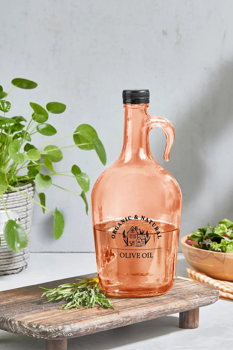 Selka Home - Mary 1500 ML Desenli Cam Galon Yağdanlık - Selka Home | Şık tasarımlar akıllı çözümler