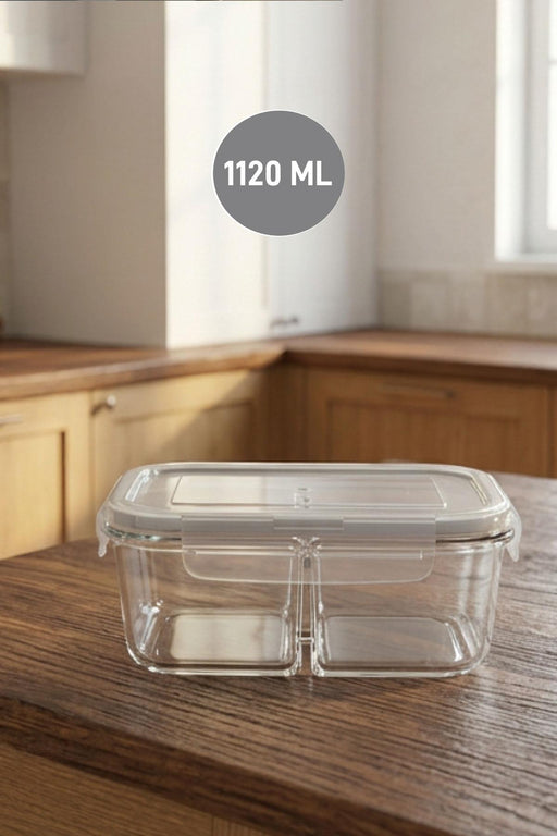 Selka Home Sofia 1120 ML. 2 Bölmeli Cam Saklama Kabı - Selka Home | Şık tasarımlar akıllı çözümler