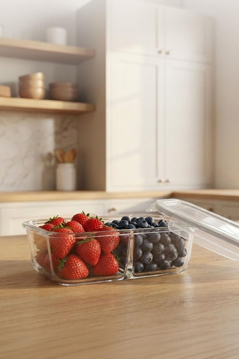 Selka Home Sofia 1120 ML. 2 Bölmeli Cam Saklama Kabı - Selka Home | Şık tasarımlar akıllı çözümler