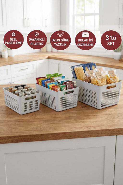 Selka Lavin 3'lü Dolap İçi Düzenleyici ( 2-4-7 Lt. ) - Selka Home | Şık tasarımlar akıllı çözümler