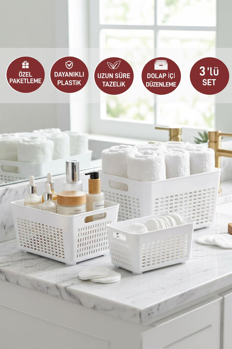 Selka Lavin 3'lü Dolap İçi Düzenleyici ( 2-4-7 Lt. ) - Selka Home | Şık tasarımlar akıllı çözümler