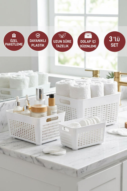 Selka Lavin 3'lü Dolap İçi Düzenleyici ( 2-4-7 Lt. ) - Selka Home | Şık tasarımlar akıllı çözümler