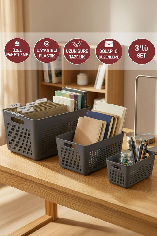 Selka Lavin 3'lü Dolap İçi Düzenleyici ( 2-4-7 Lt. ) - Selka Home | Şık tasarımlar akıllı çözümler