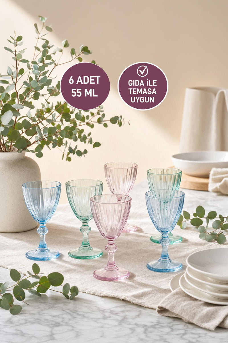 Sophia 6'lı Kahve Yanı Kadeh Seti 55 ML - Selka Home | Şık tasarımlar akıllı çözümler
