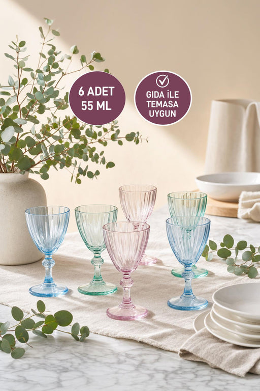 Sophia 6'lı Kahve Yanı Kadeh Seti 55 ML - Selka Home | Şık tasarımlar akıllı çözümler