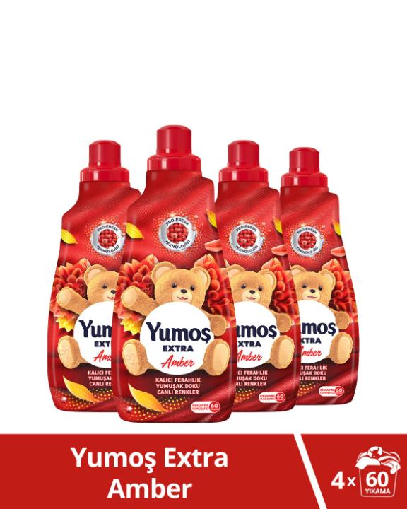 Yumoş Extra Konsantre Çamaşır Yumuşatıcısı Amber 1440 ml 60 Yıkama 4 adet - Selka Home | Şık tasarımlar akıllı çözümler