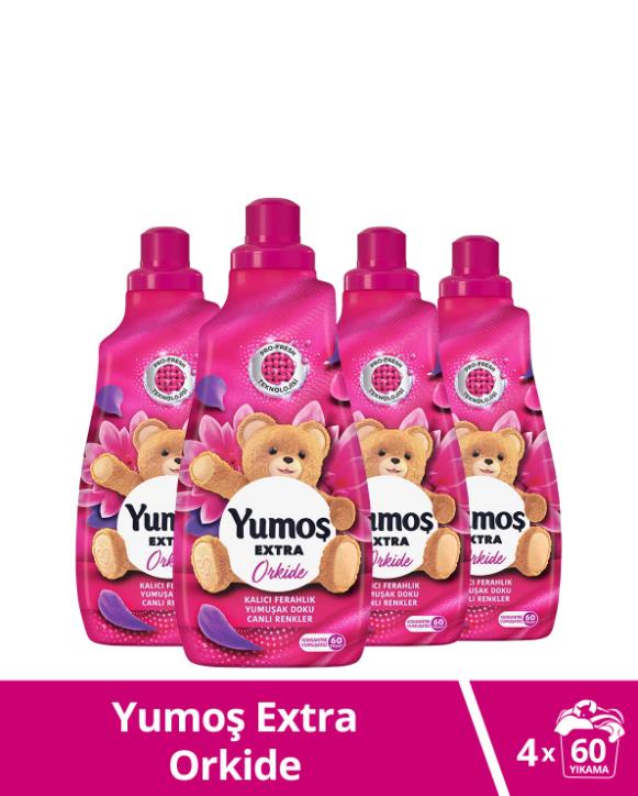 Yumoş Extra Konsantre Çamaşır Yumuşatıcısı Orkide 1440 ml 60 Yıkama 4 Adet - Selka Home | Şık tasarımlar akıllı çözümler